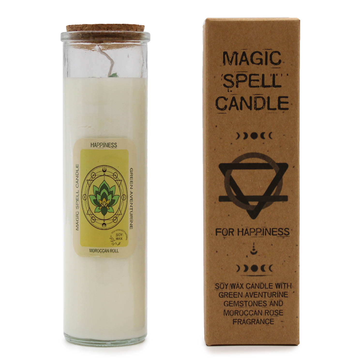 Happiness Magic Spell Soy Candle - Green Aventurine & Moroccan Rose2