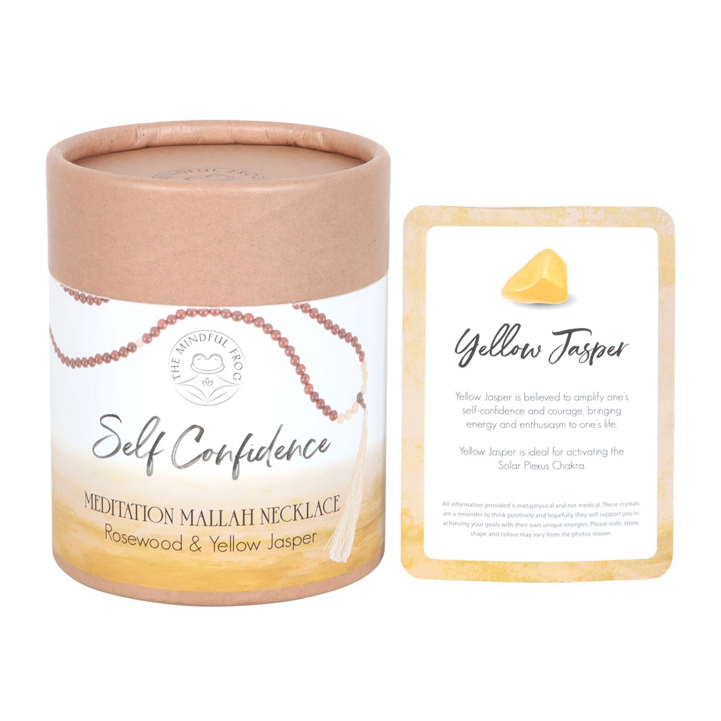 Self Confidence Rosewood & Yellow Jasper Mallah Necklace1