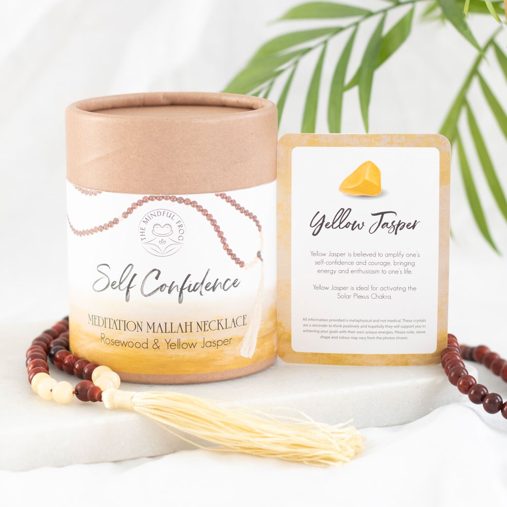 Self Confidence Rosewood & Yellow Jasper Mallah Necklace4