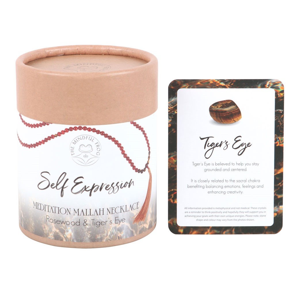 Self Expression Rosewood & Tiger's Eye Mallah Necklace1