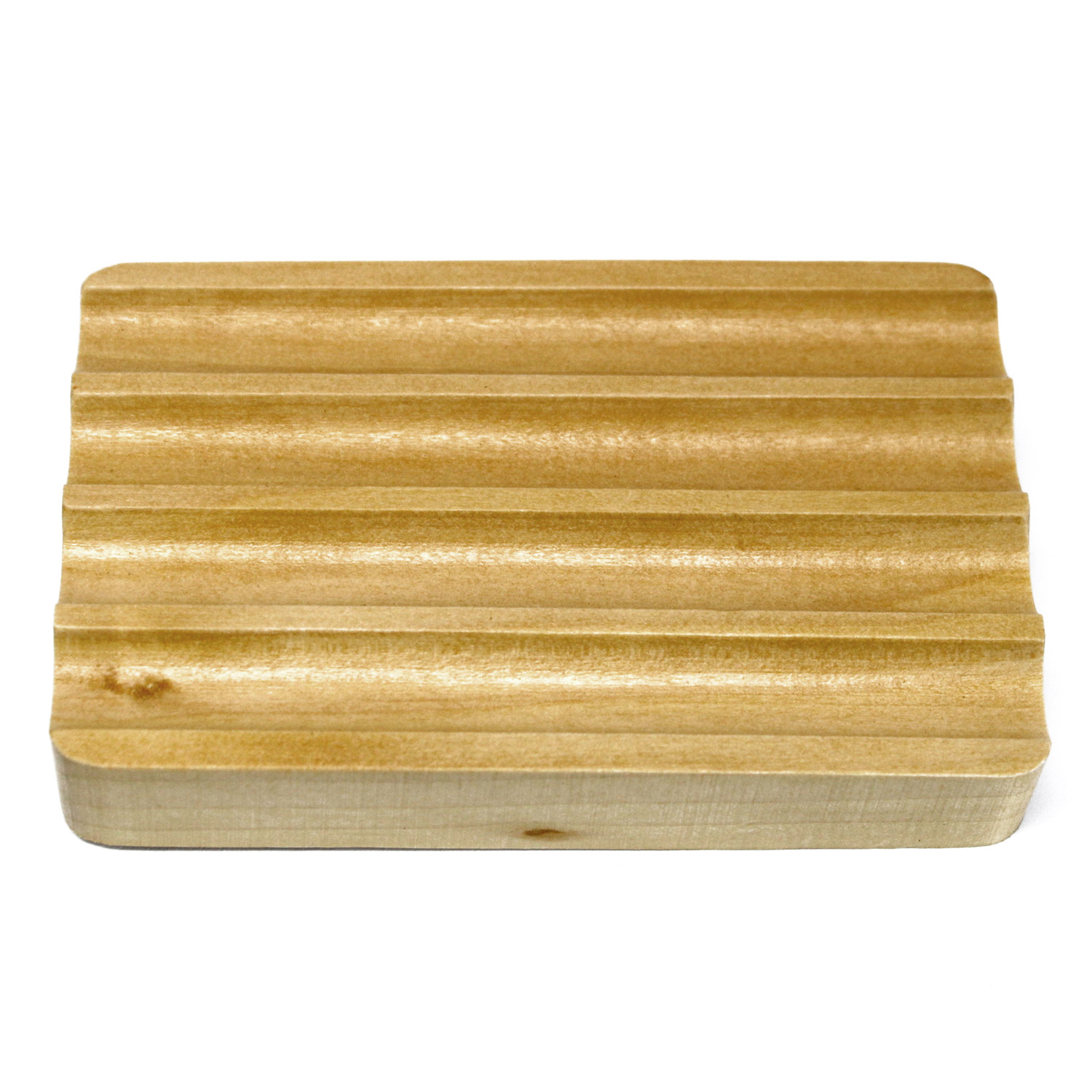 Hemu Wood Soap Dish - Corrugated / Wavy Design1