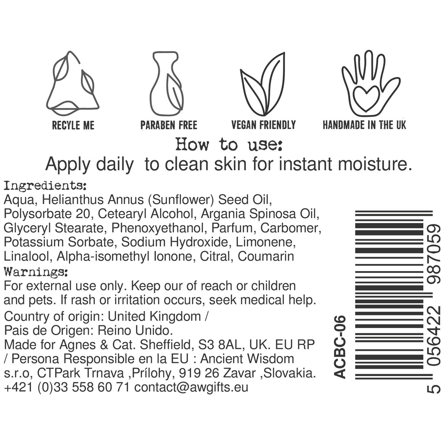 Agnes & Cat Hand & Body Cream - Provence (300ml)5