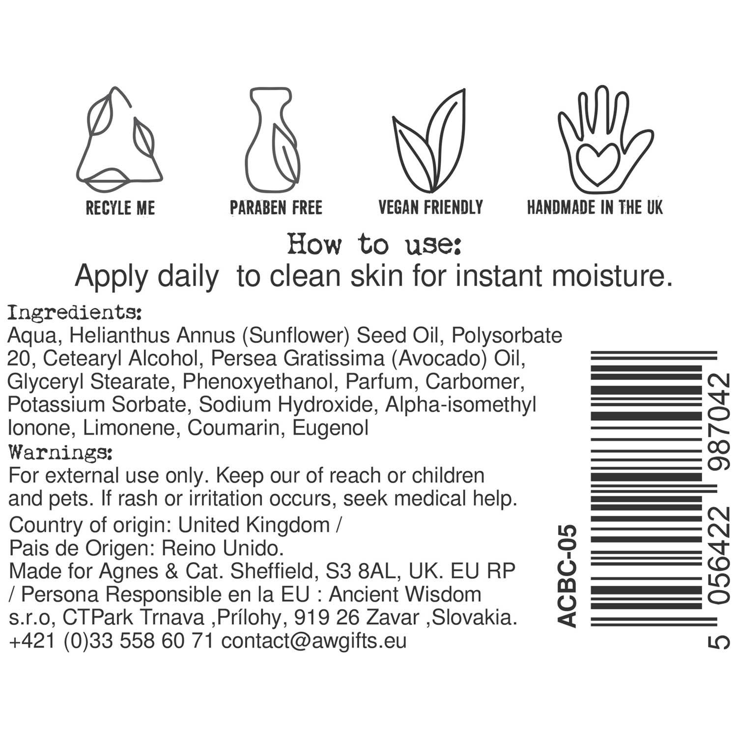 Agnes & Cat Hand & Body Cream - White Fig (300ml)5