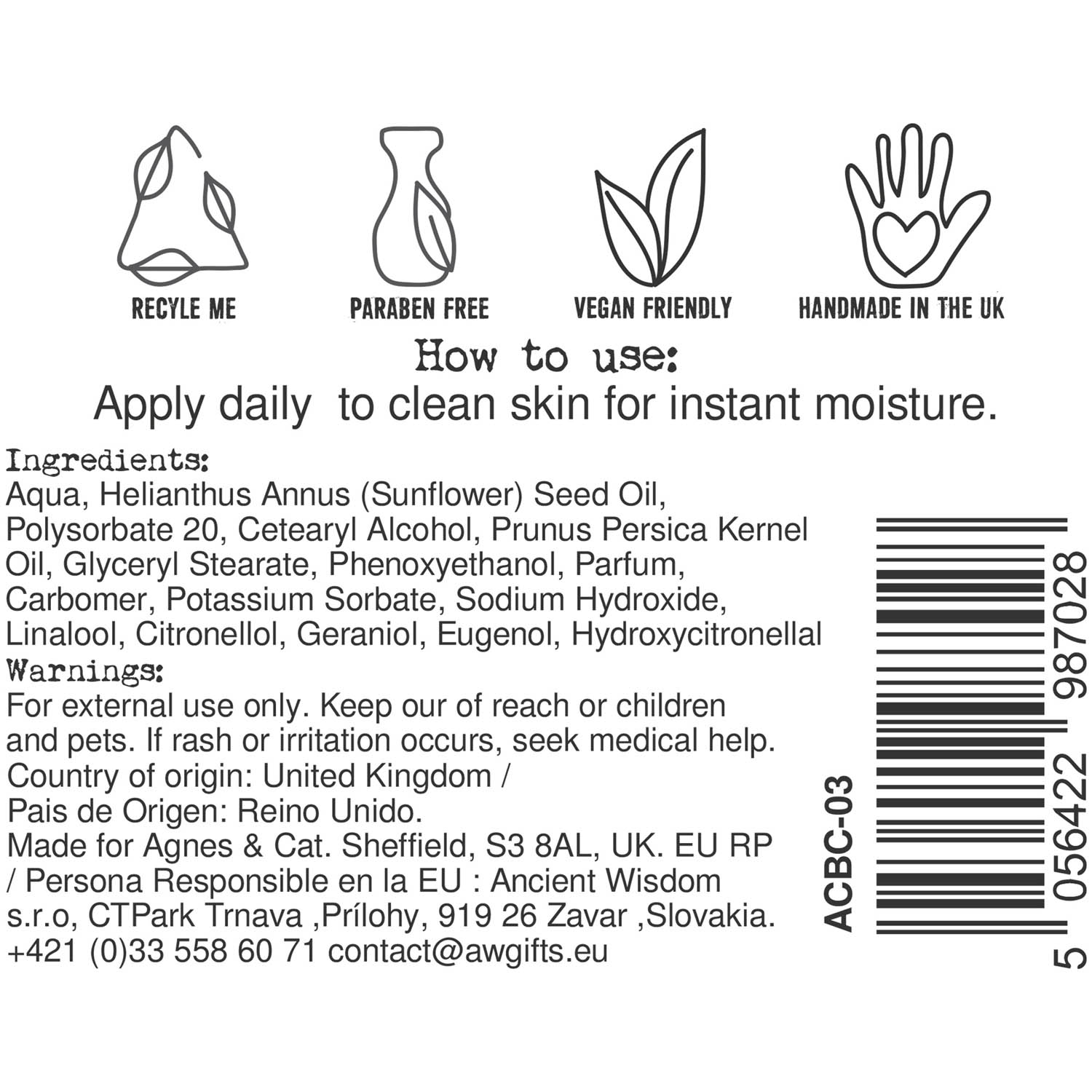 Agnes & Cat Hand & Body Cream - Japanese Bloom (300ml)5