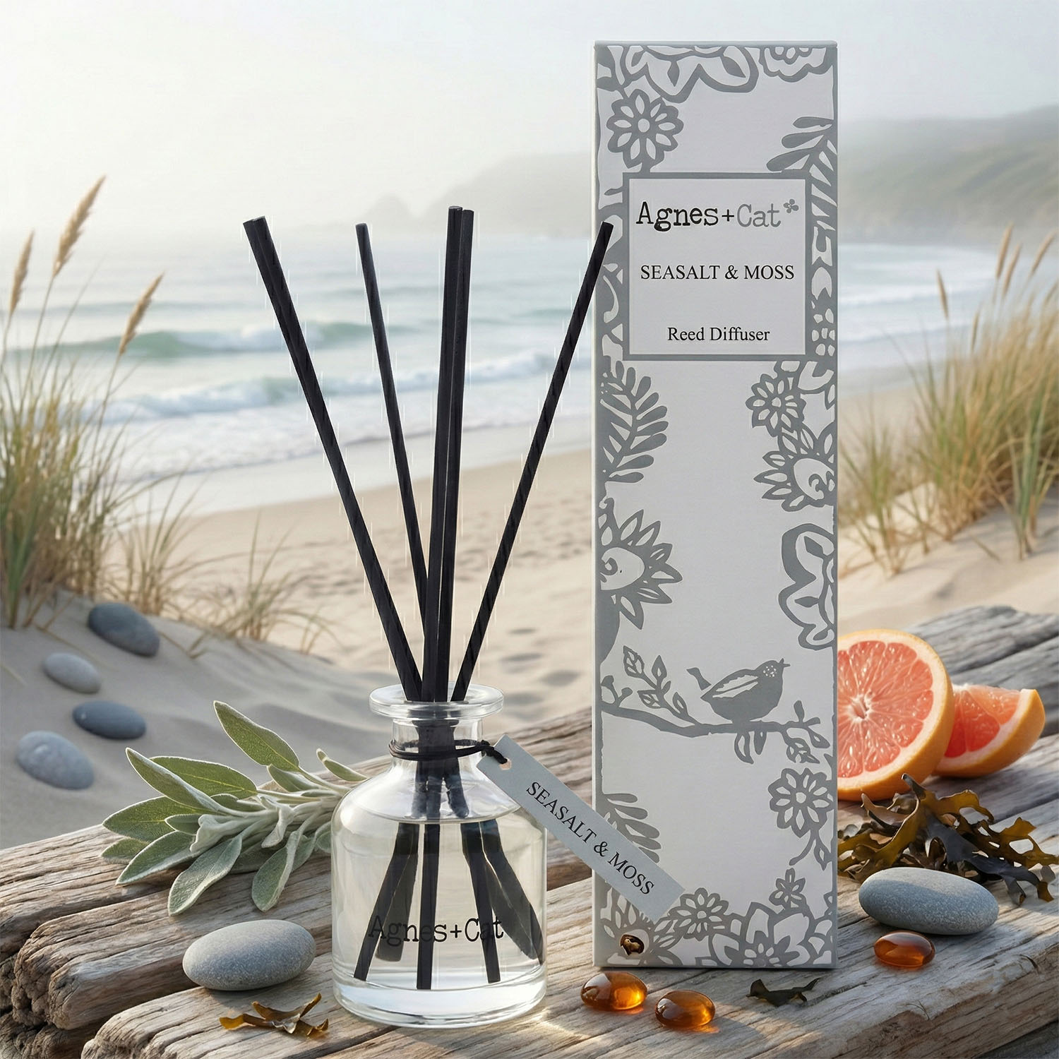 Agnes & Cat Reed Diffuser - Seasalt & Moss (140ml)1