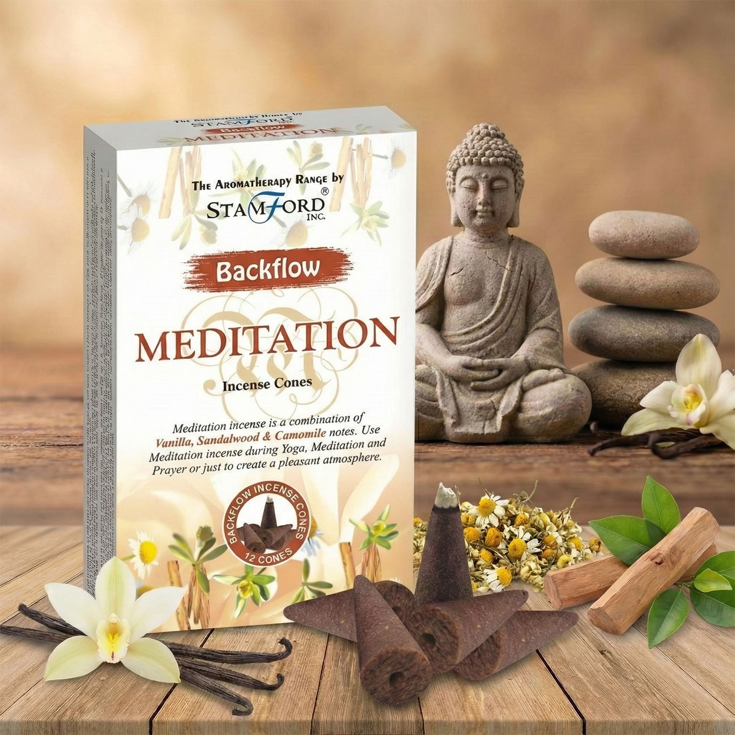 Stamford Aromatherapy Backflow Cones - Meditation1