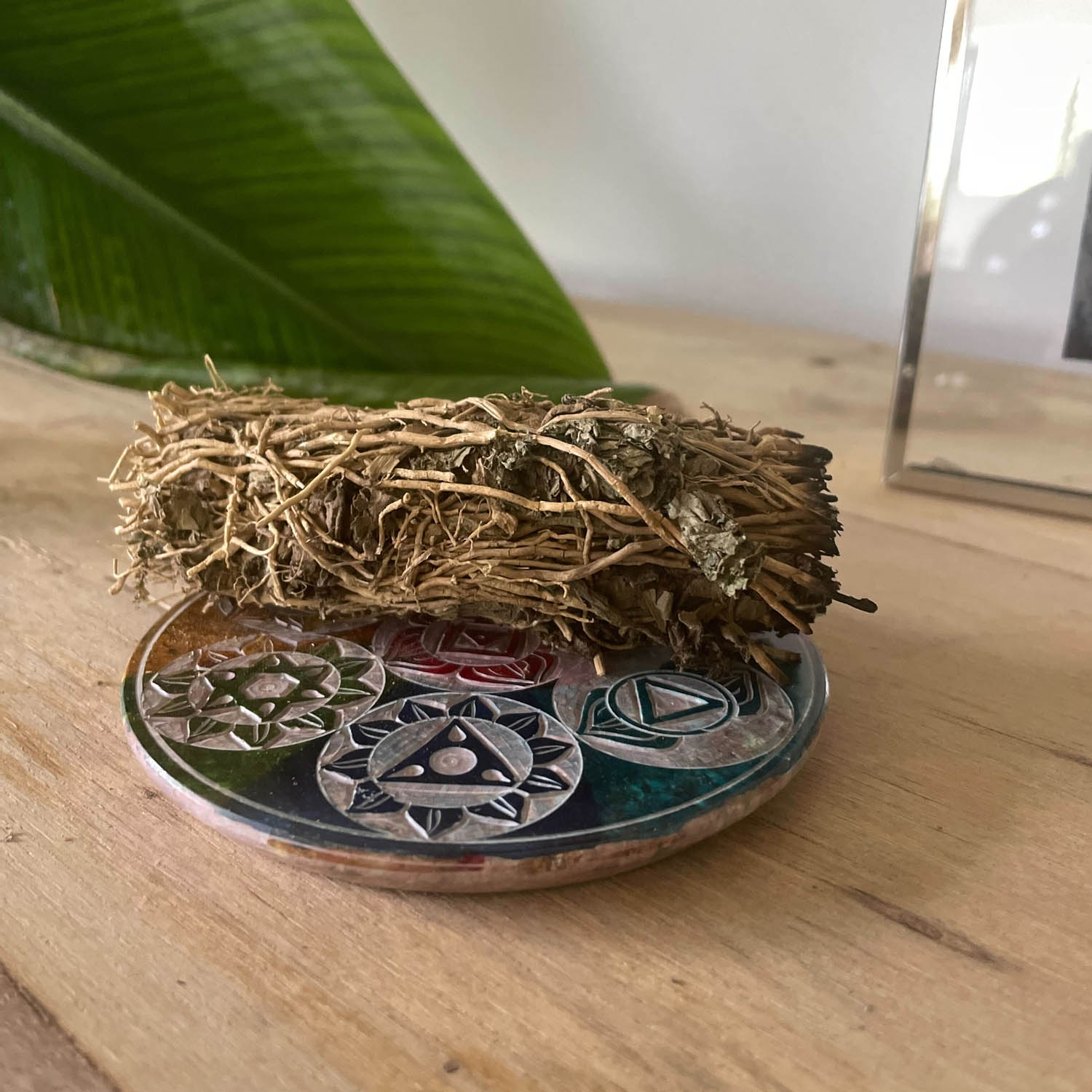 Seven Chakra Soapstone Incense Cone Holder - 10cm4