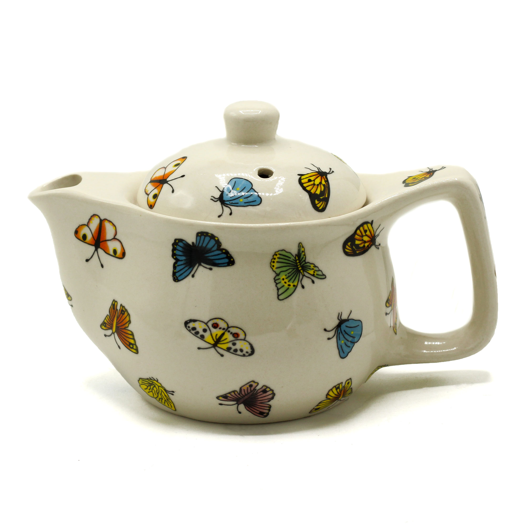 Butterfly Motif Ceramic Herbal Teapot with Infuser (350ml)
