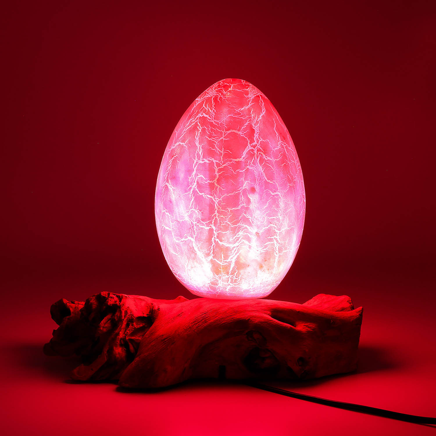 DriftGlow Crackle Fire Egg Lamp - Orange1