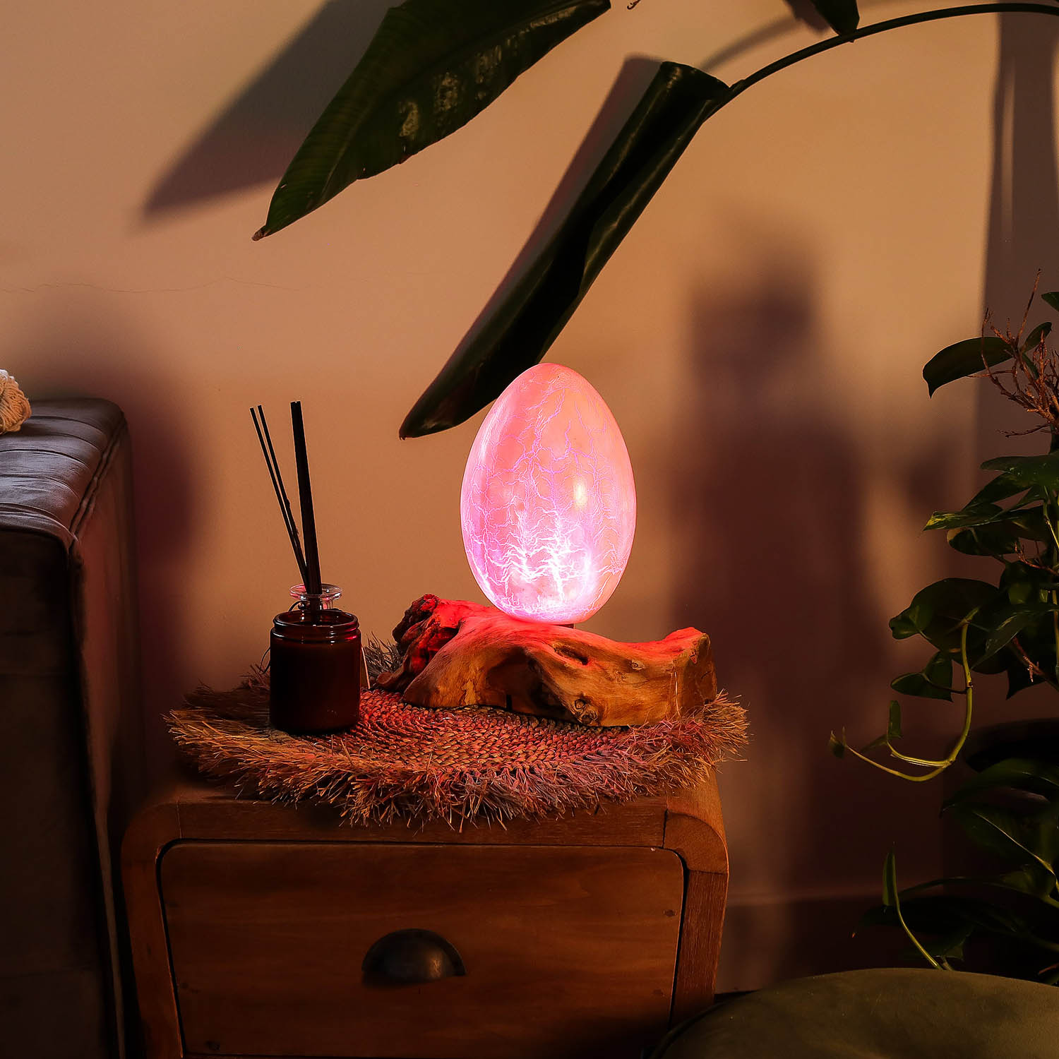 DriftGlow Crackle Fire Egg Lamp - Orange10