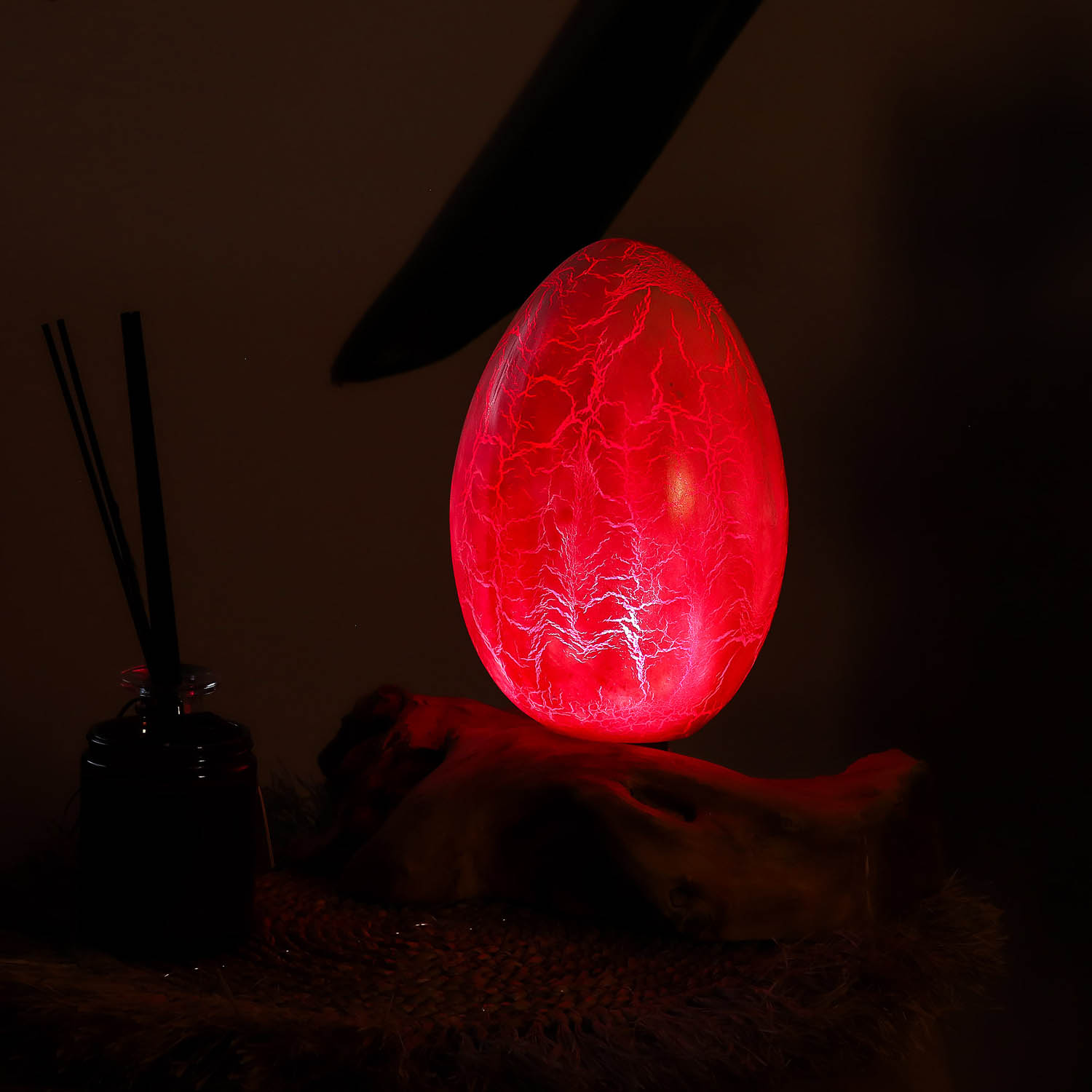 DriftGlow Crackle Fire Egg Lamp - Orange9
