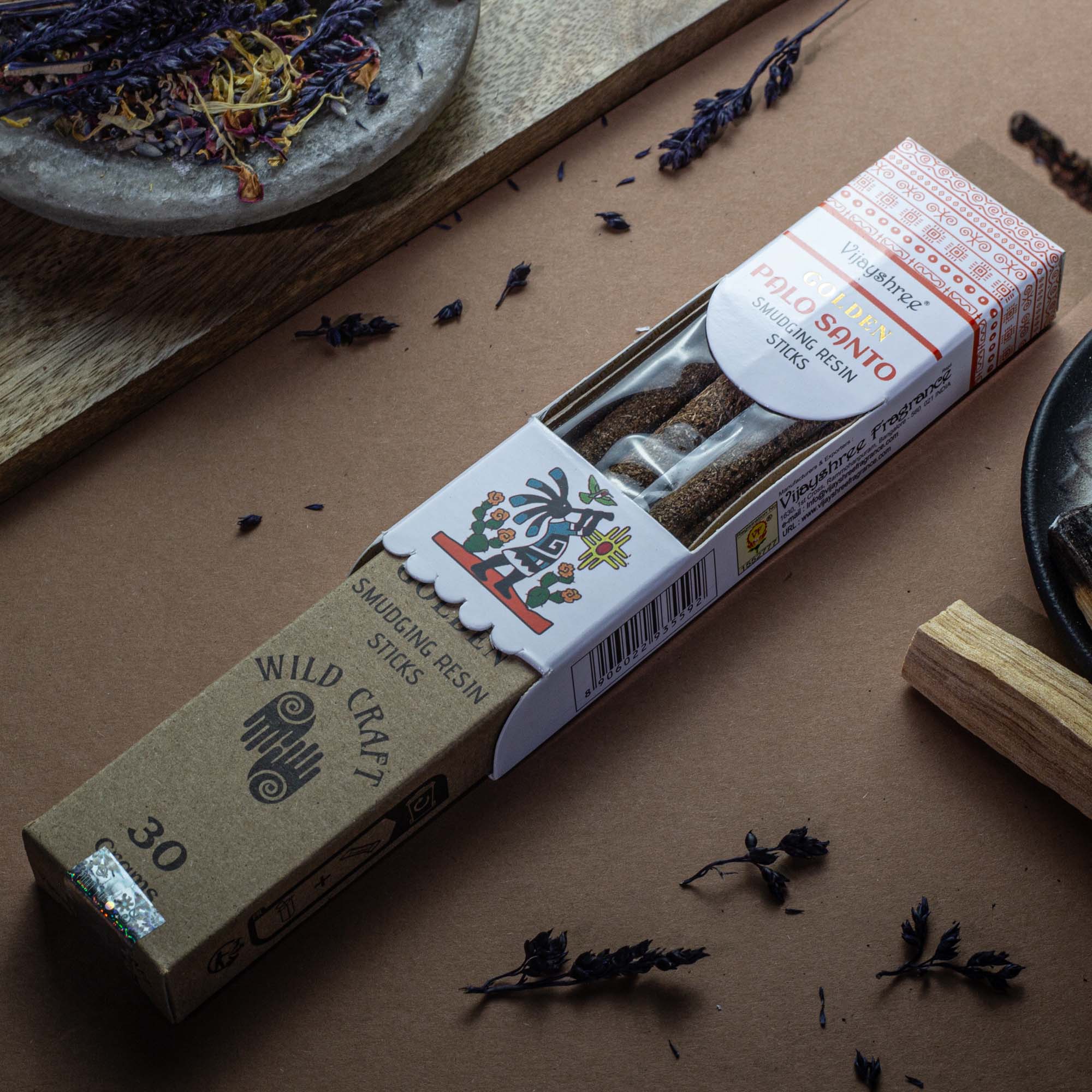 Vijayshree Golden Palo Santo Smudging Resin Sticks - 30g4