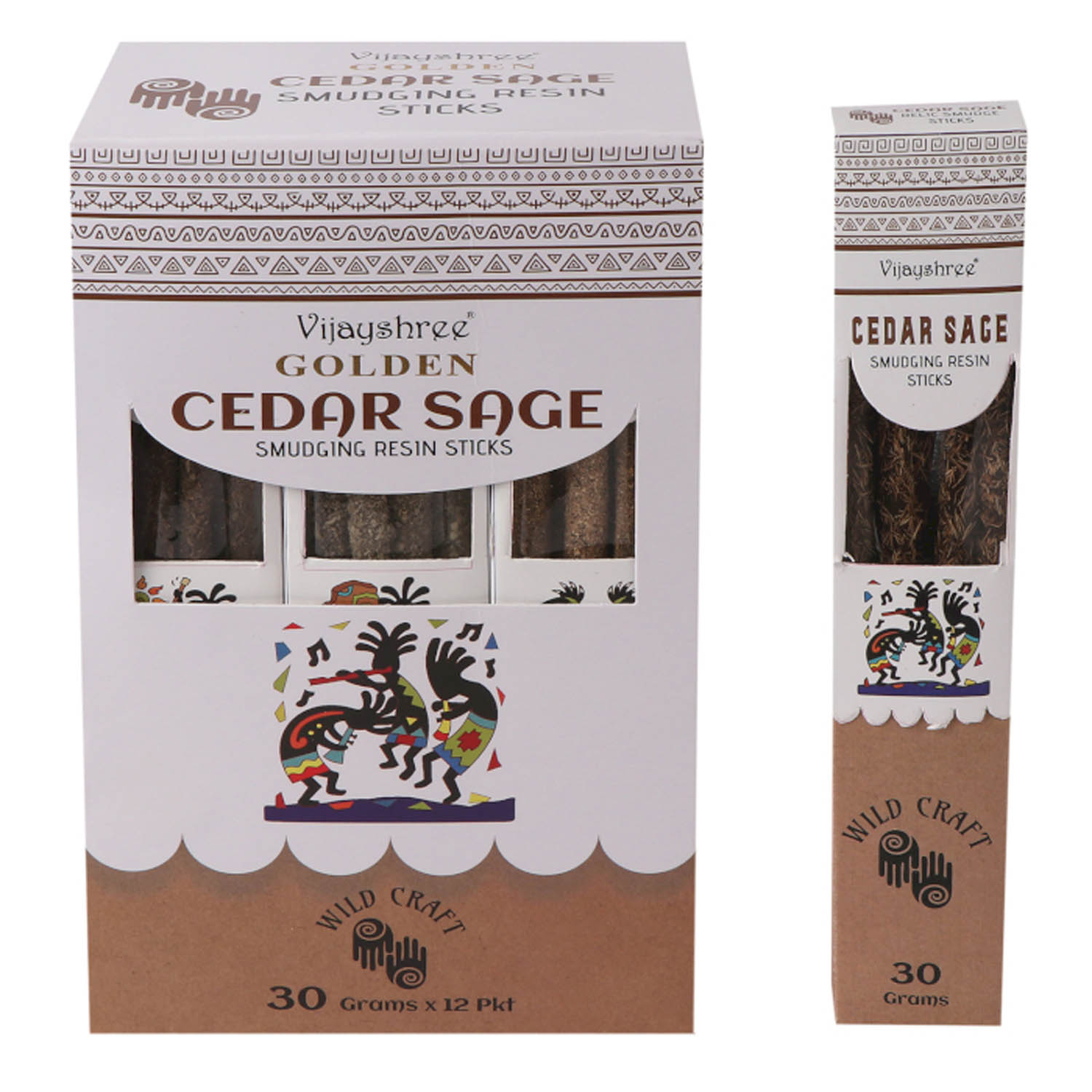 Vijayshree Golden Cedar Sage Smudging Resin Sticks - 30g3