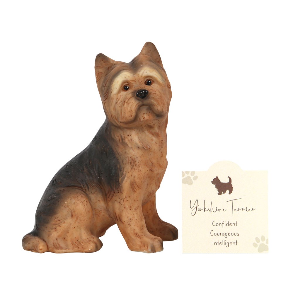 Sitting Yorkshire Terrier Figurine with Sentiment Card