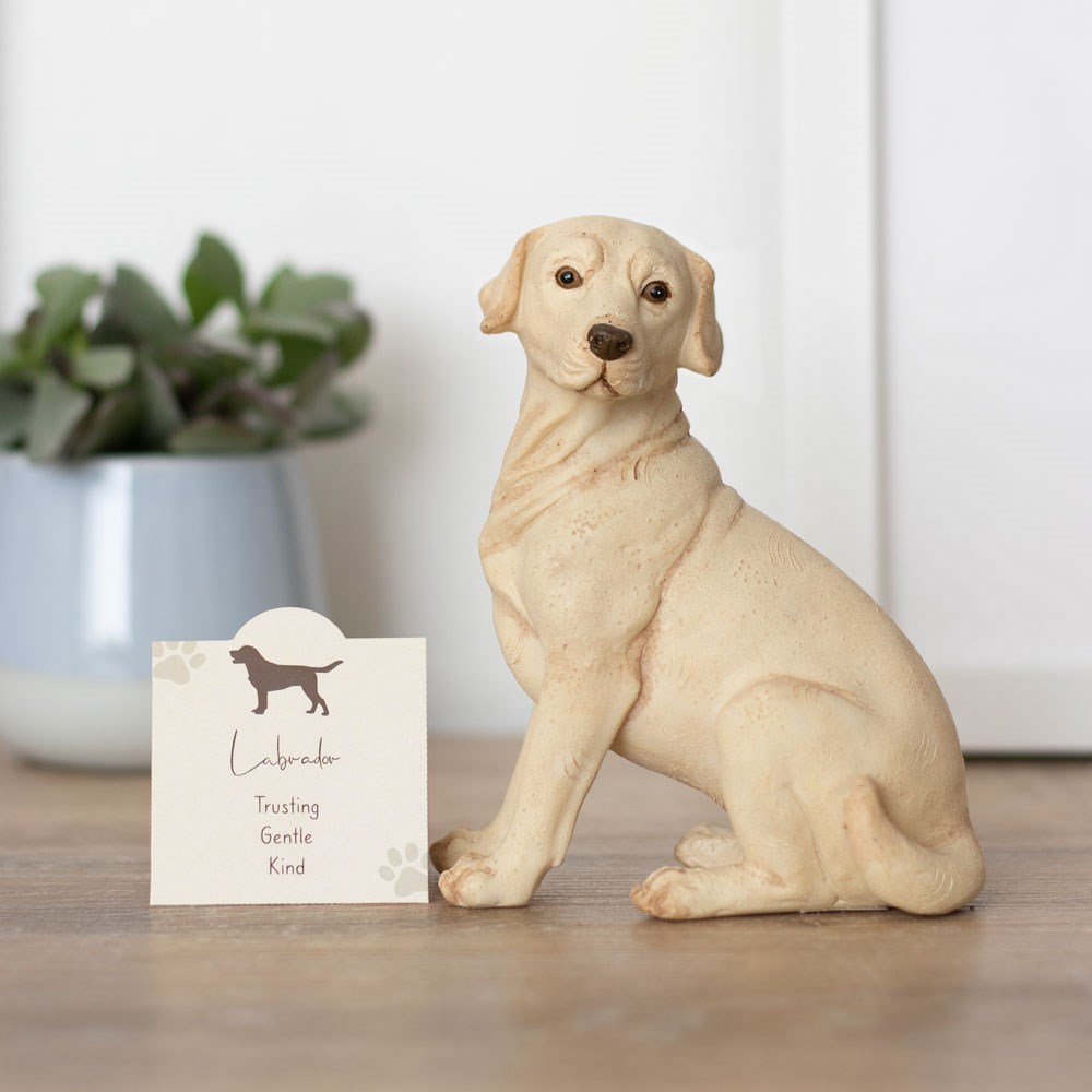 Sitting Yellow Labrador Figurine with Sentiment Card3