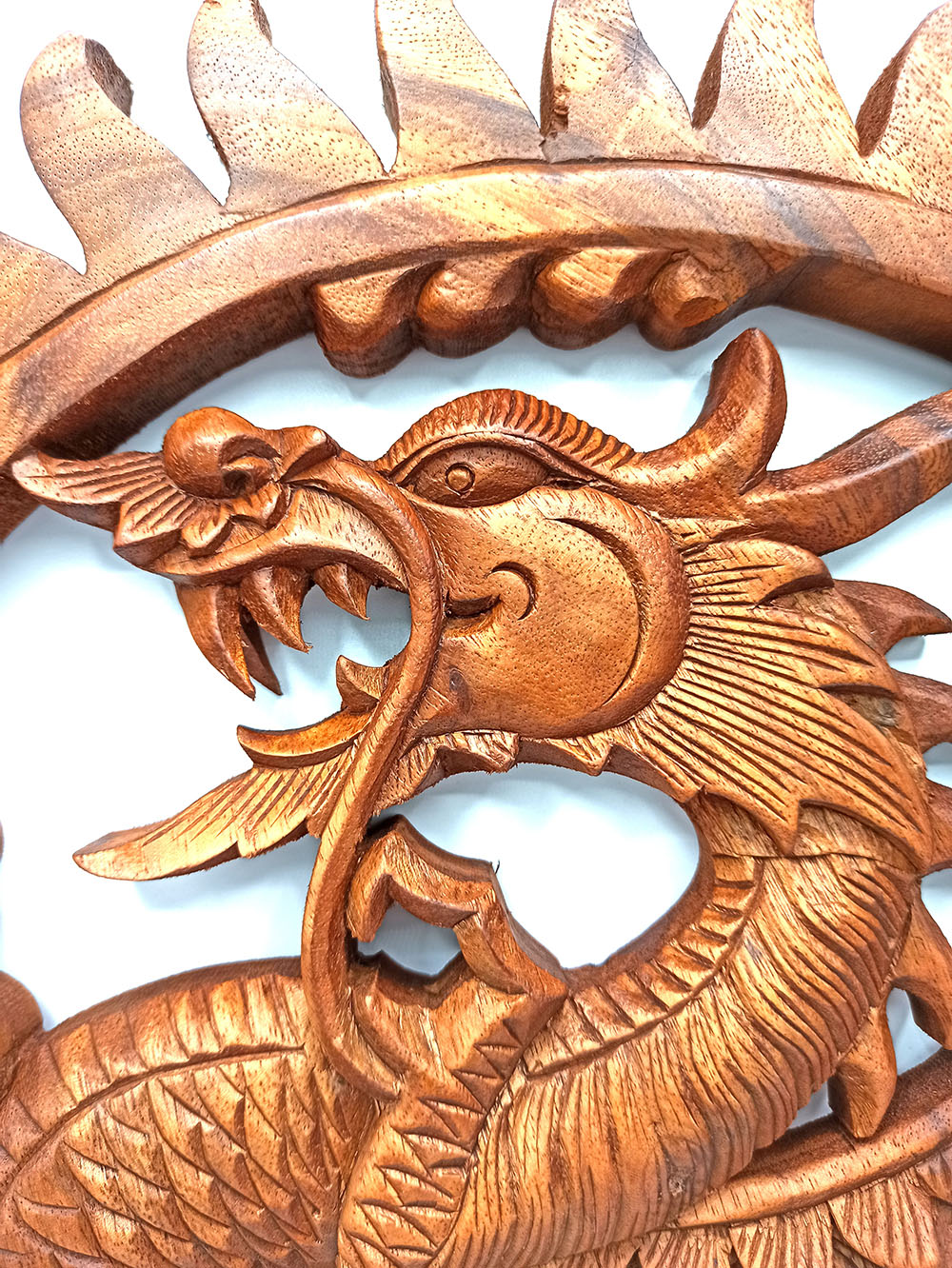 Hand-Carved Dragon Wall Panel - 40cm1
