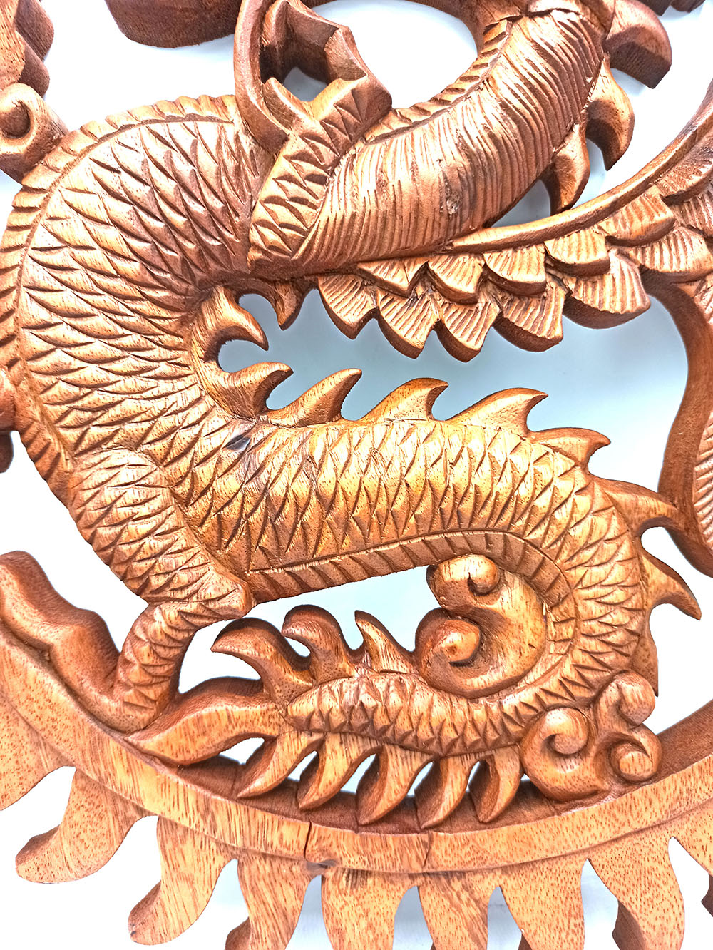 Hand-Carved Dragon Wall Panel - 40cm2