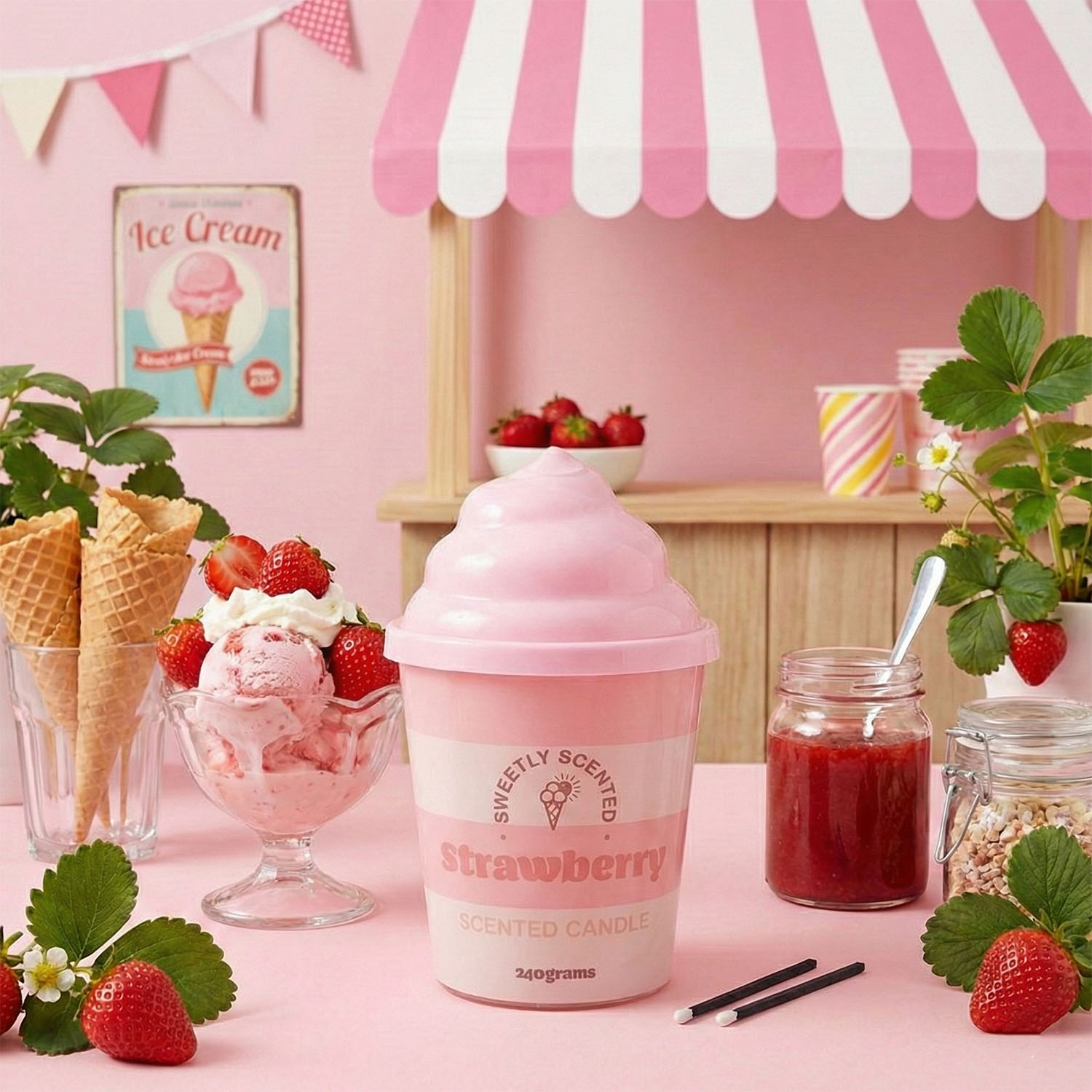 Strawberry Ice Cream Scented Candle3