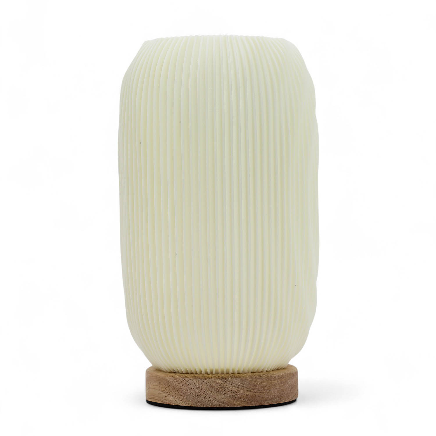 New Wave Modern Twisted Ribbed Table Lamp – Dimmable USB Ambient Light with Wooden Base1