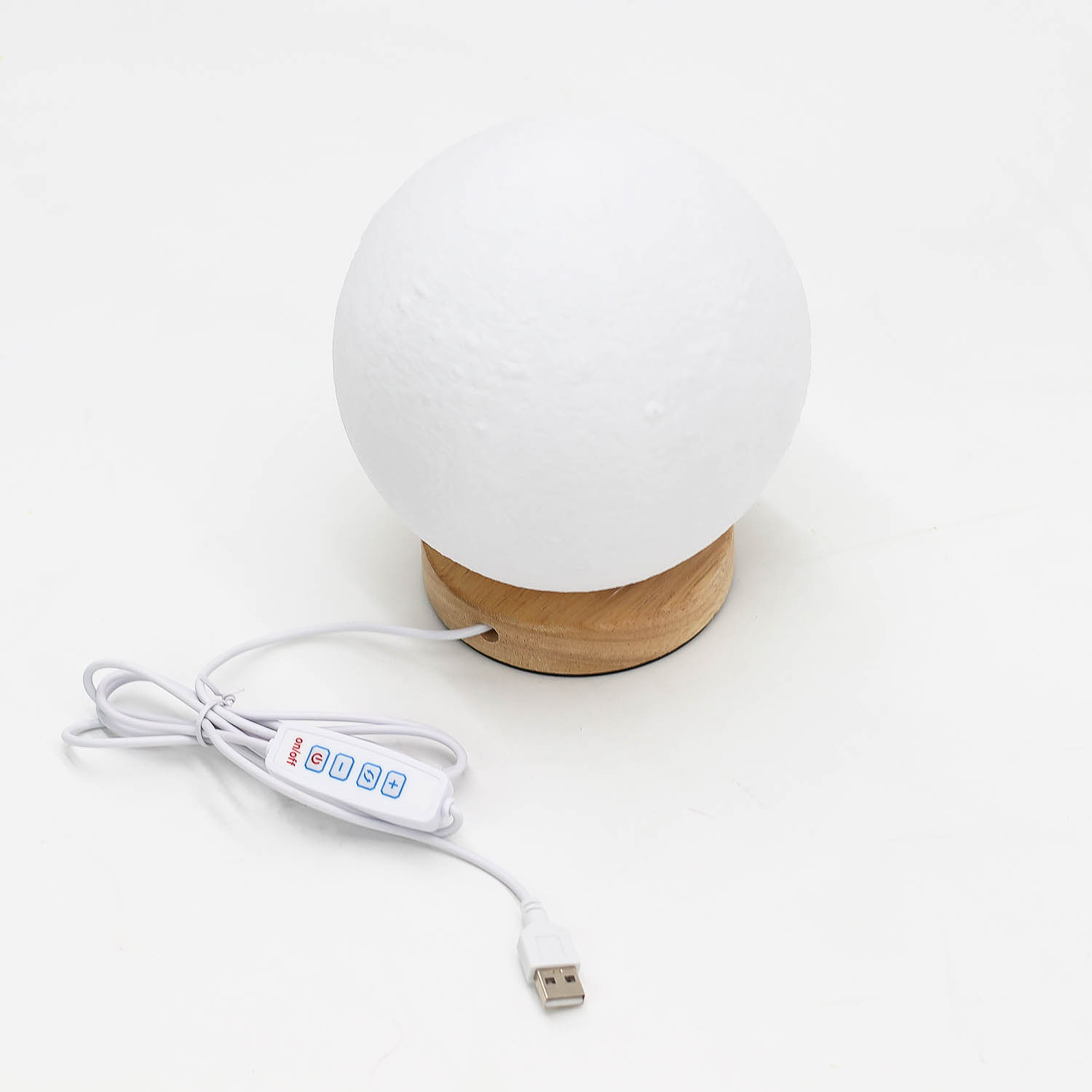 New Wave Lunar Glow Lamp – Realistic 3D Moon Light with Wooden Base2