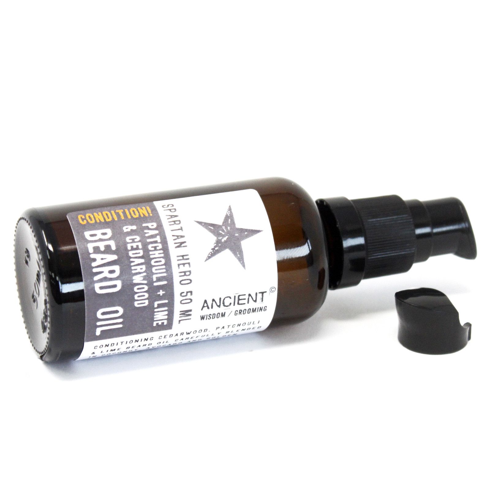 Spartan Hero Beard Oil - Condition! - Patchouli, Lime & Cedarwood (50ml)1