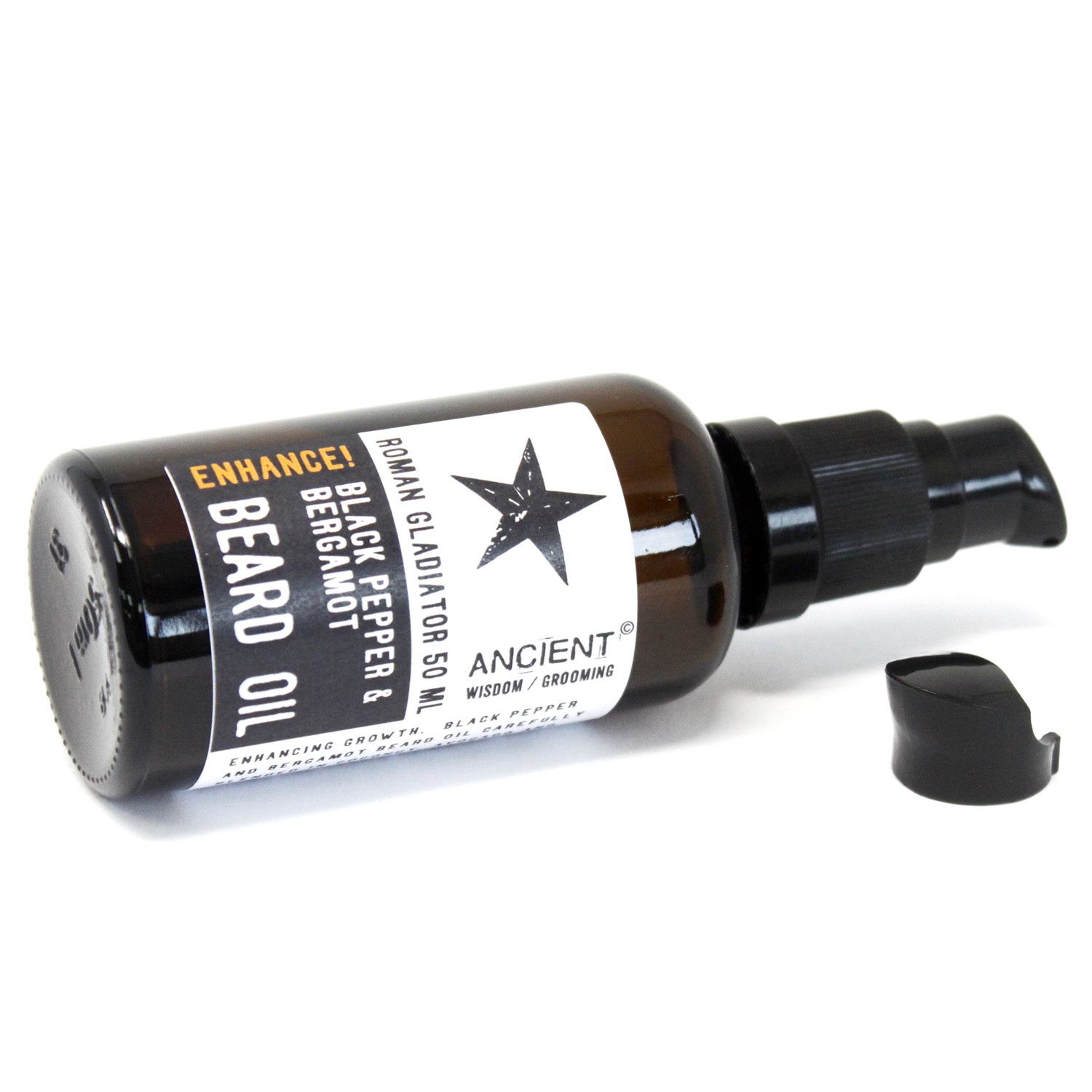 Roman Gladiator Beard Oil - Enhance! - Black Pepper & Bergamot (50ml)1