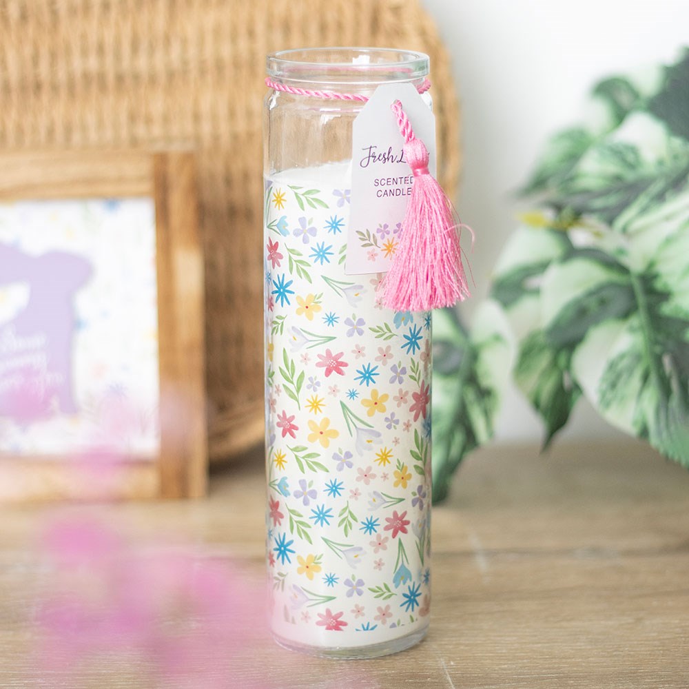 Fresh Linen Scented Spring Floral Tube Candle3
