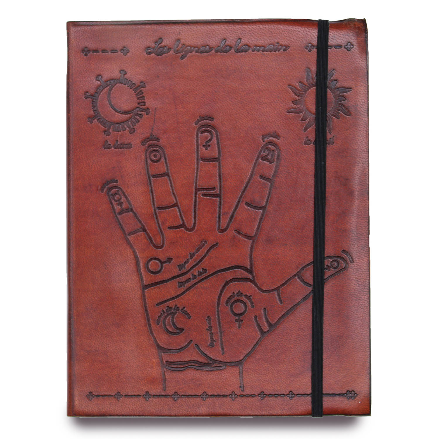 Handmade Palmistry Leather Journal - Vegetable Tanned (20 x 15 cm)