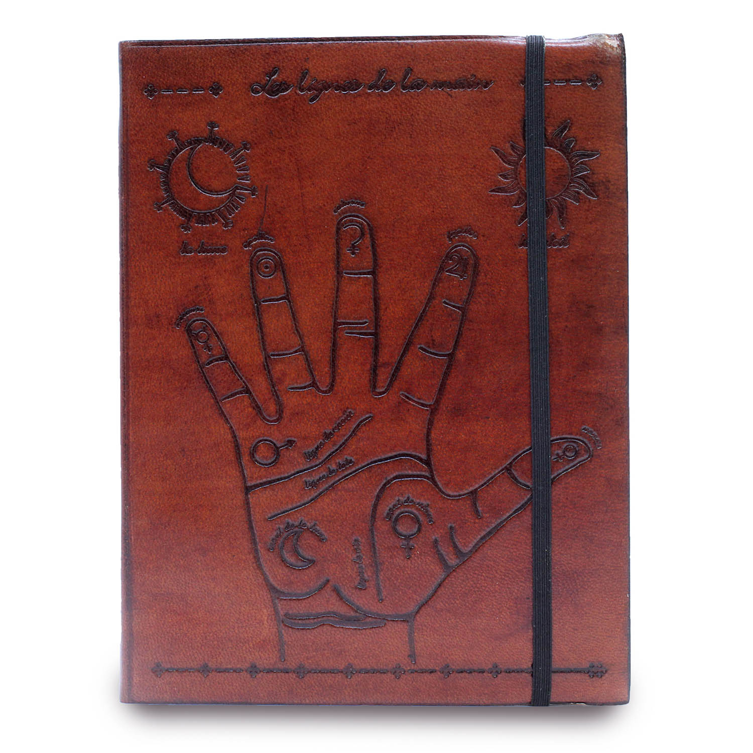 Handmade Palmistry Leather Journal - Vegetable Tanned (20 x 15 cm)1