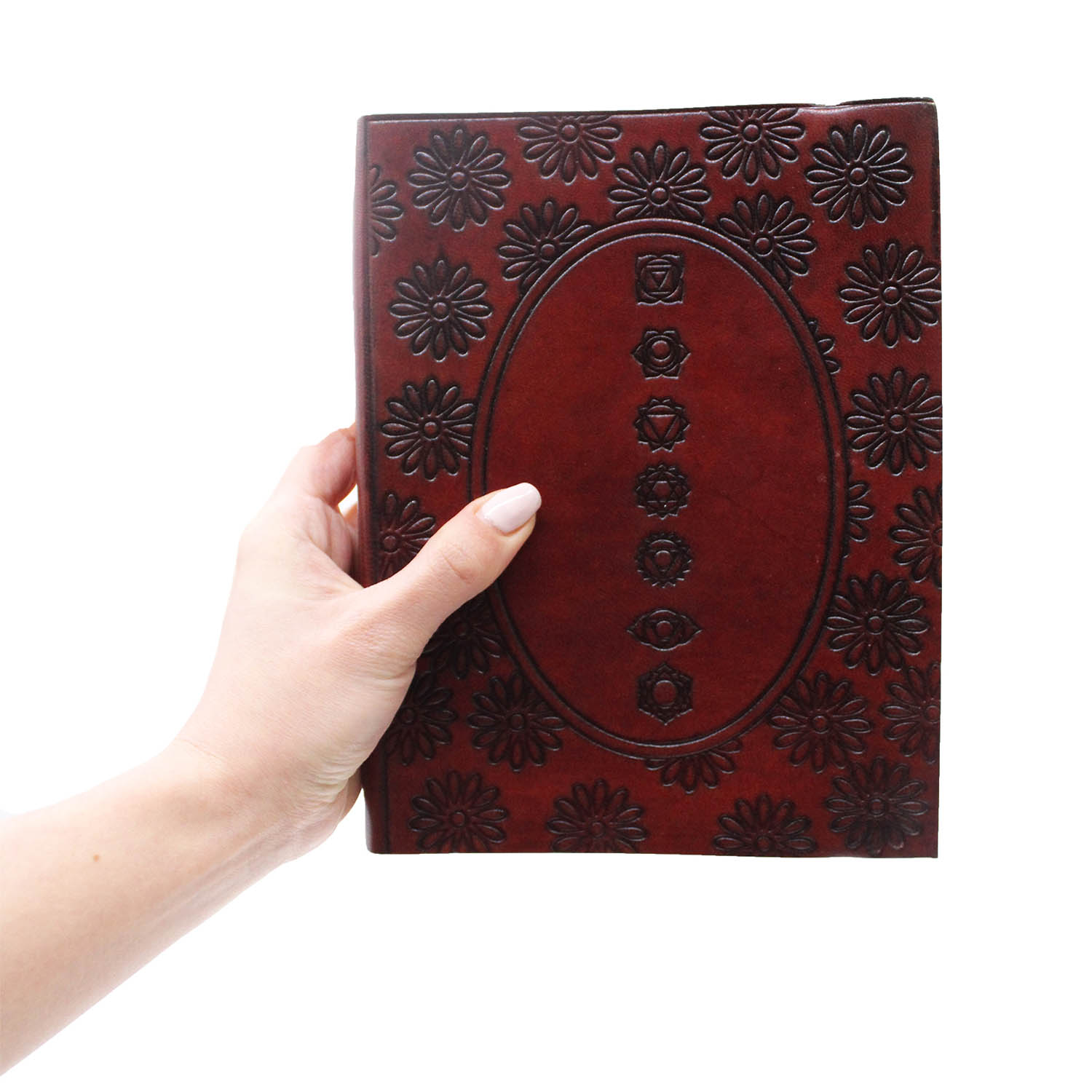 Handmade Cosmic Goddess Leather Journal - Vegetable Tanned (20 x 15 cm)7