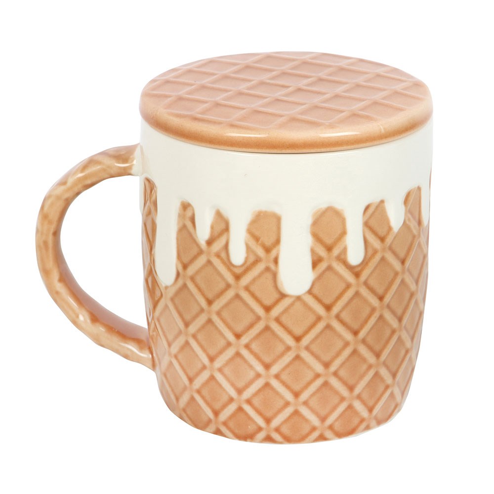 Caramel Waffle Mug and Coaster Set (550ml)