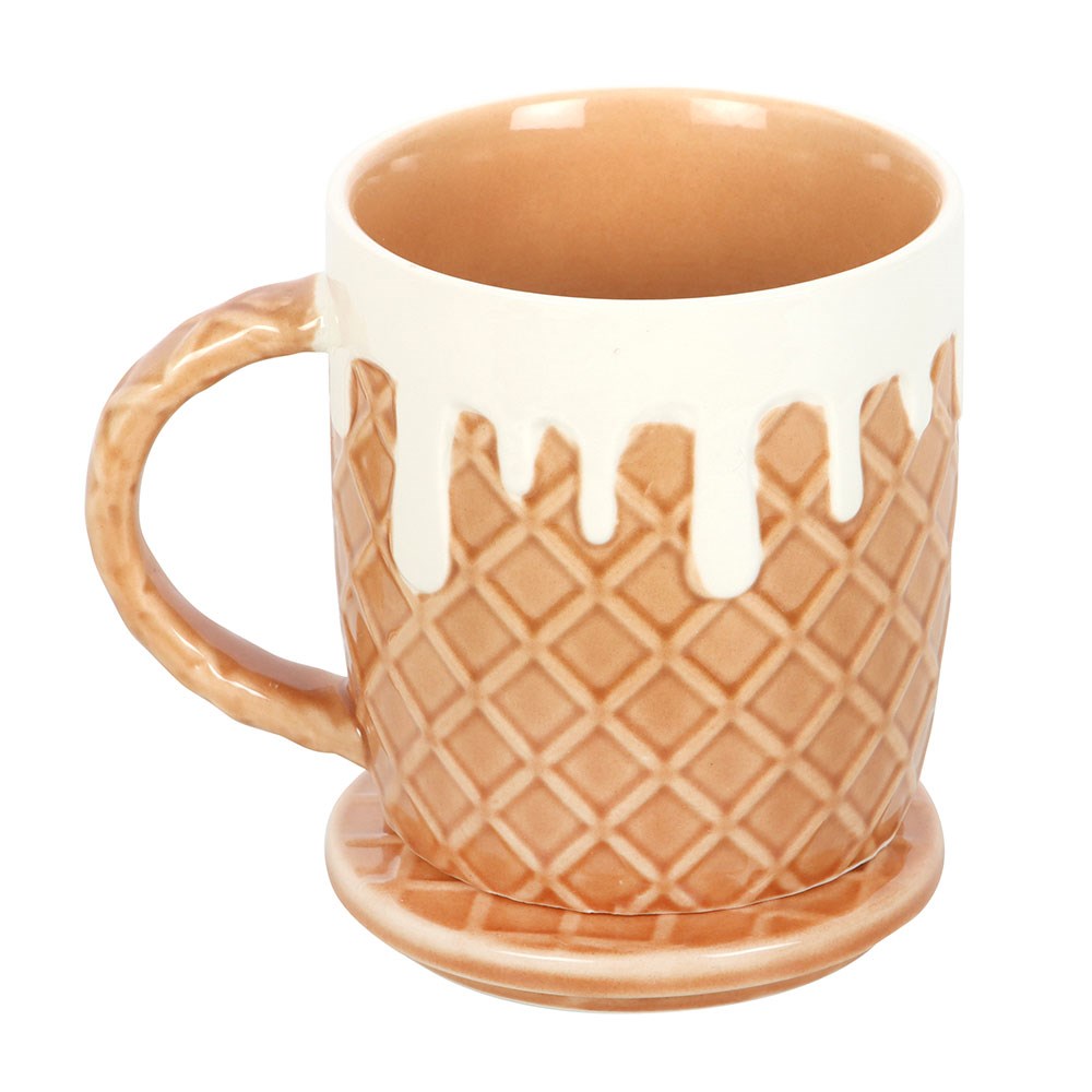 Caramel Waffle Mug and Coaster Set (550ml)1