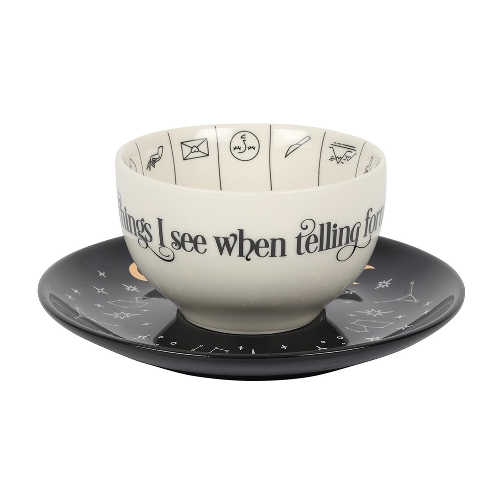 New Bone China Fortune Telling Teacup and Saucer Set1