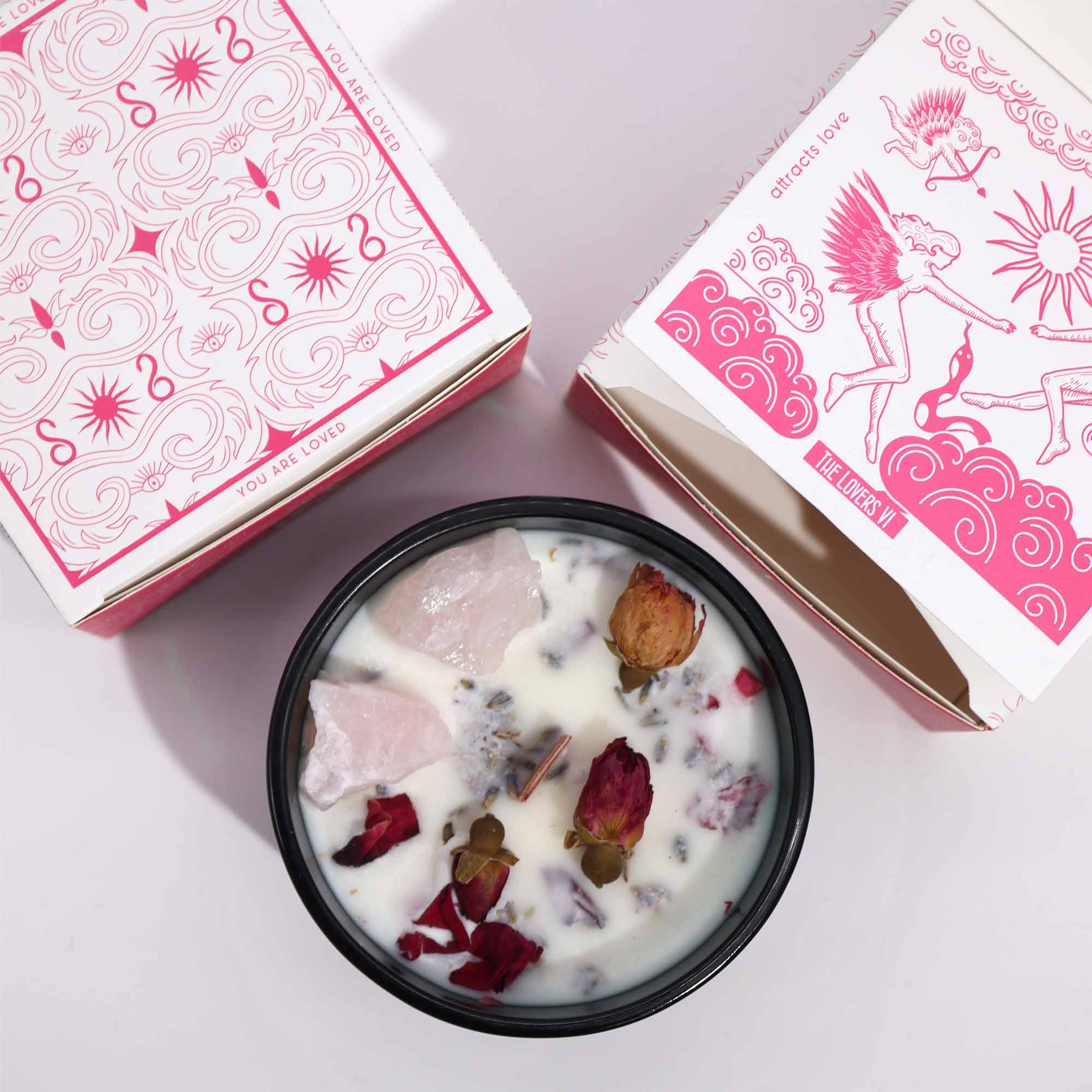 Hop Hare Crystal Magic Flower Candle - The Lovers4