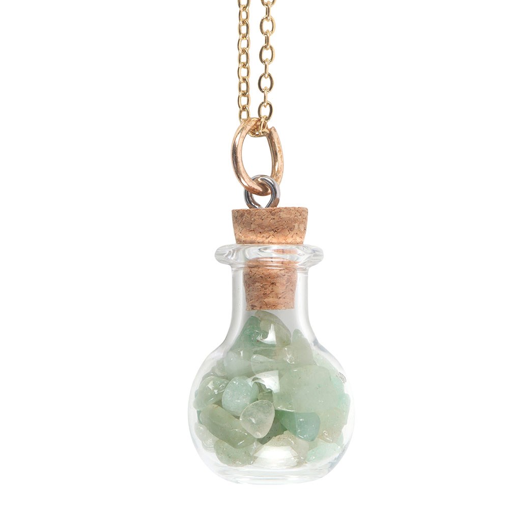 Green Witch Aventurine Potion Bottle Necklace – For Growth & Prosperity1