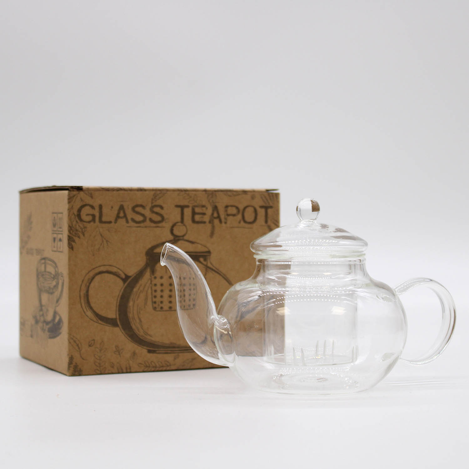 Round Pearl Glass Teapot with Infuser - 400ml1