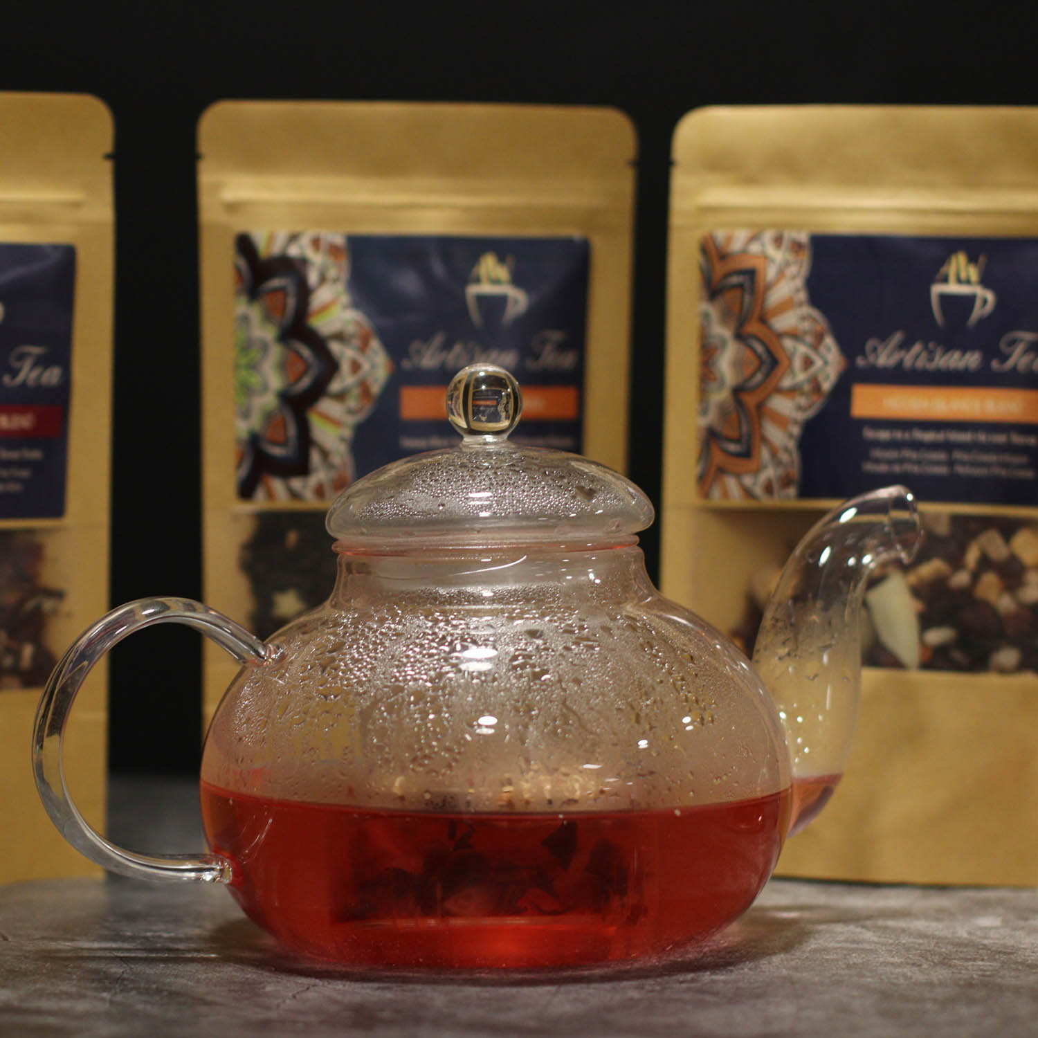 Round Pearl Glass Teapot with Infuser - 400ml5