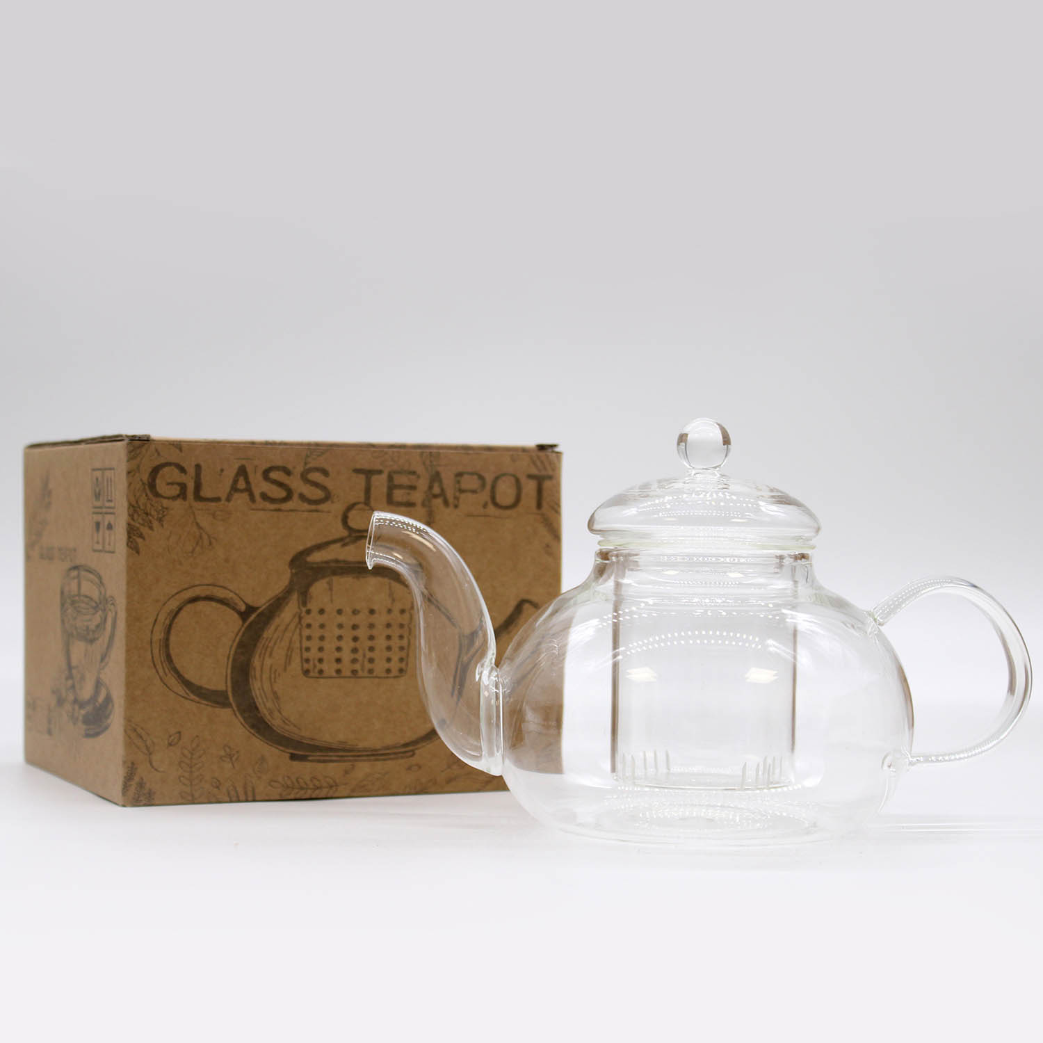 Round Pearl Glass Teapot with Infuser - 800ml1