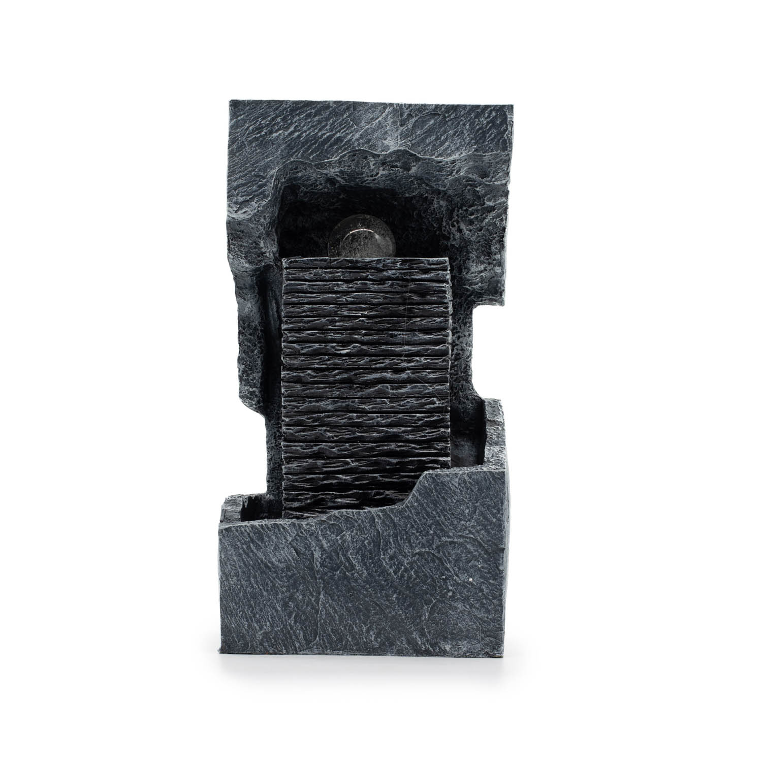 Grand Rock Column Water Feature with Colour Changing LED Crystal Ball (48cm)