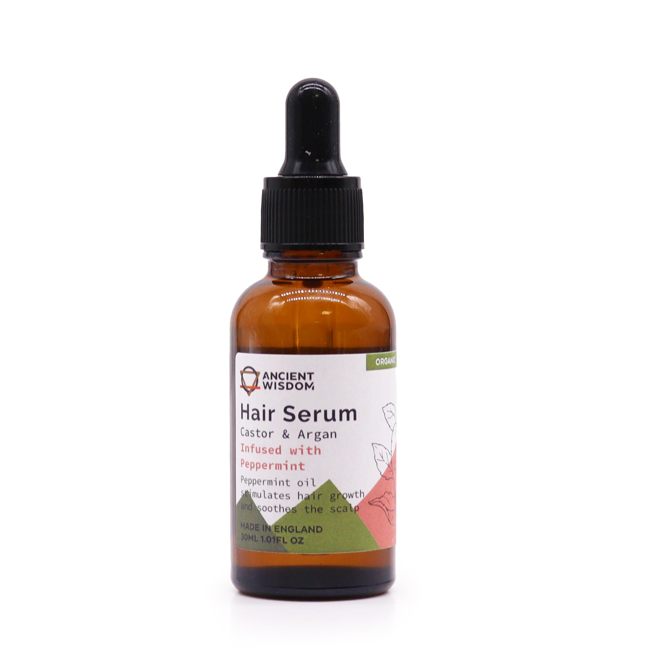 Organic Hair Serum with Castor & Argan Oil - Peppermint (30ml)