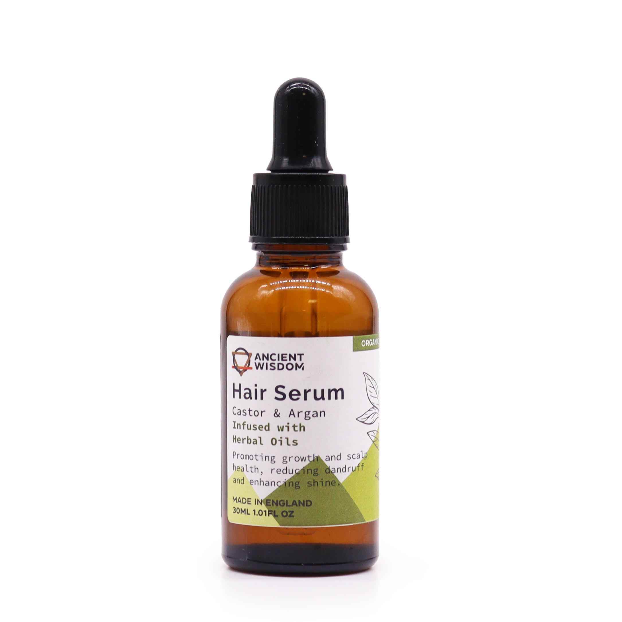 Organic Hair Serum with Castor & Argan Oil - Herbal (30ml)