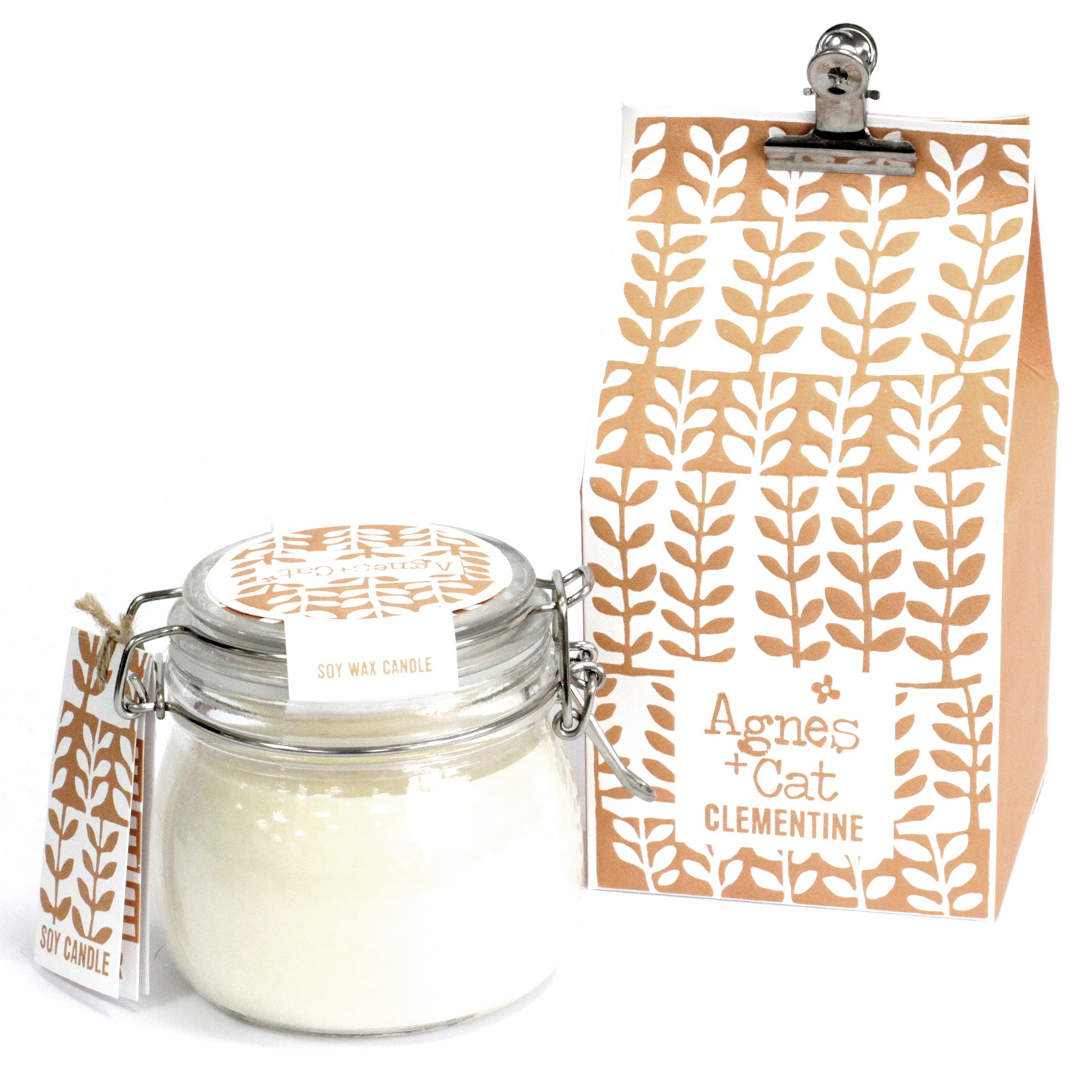 Agnes & Cat Clementine Soy Candle – Reusable Kilner Jar (400ml)