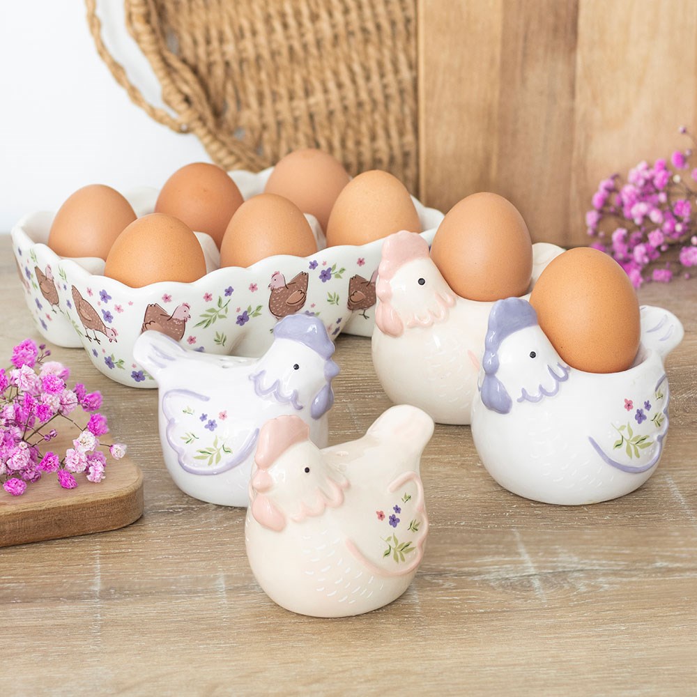 Ceramic Floral Hen 6-Egg Holder Tray4