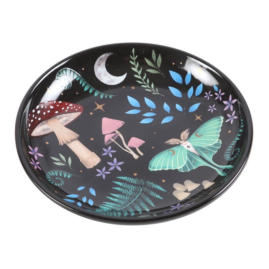 Round Dark Forest Print Trinket Dish1