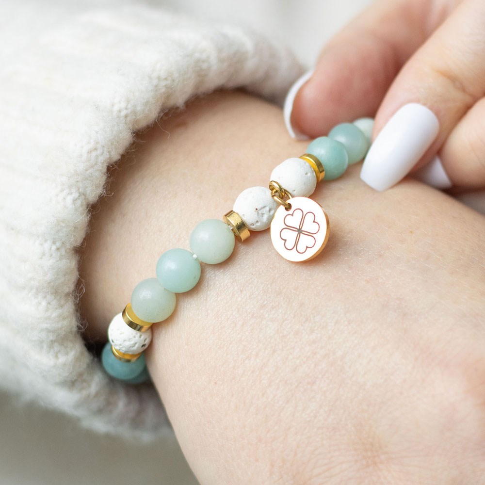 Abundance Amazonite & Lava Bead Essential Oil Bracelet Gift Set3