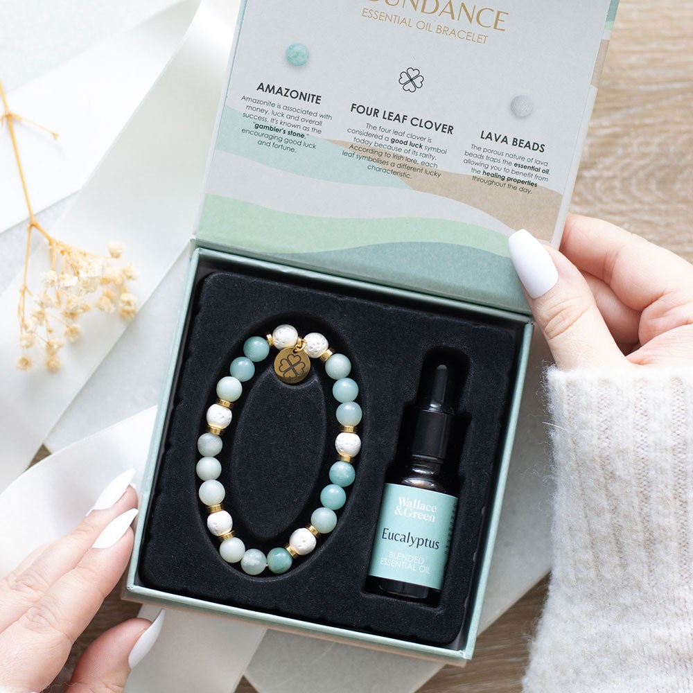 Abundance Amazonite & Lava Bead Essential Oil Bracelet Gift Set5