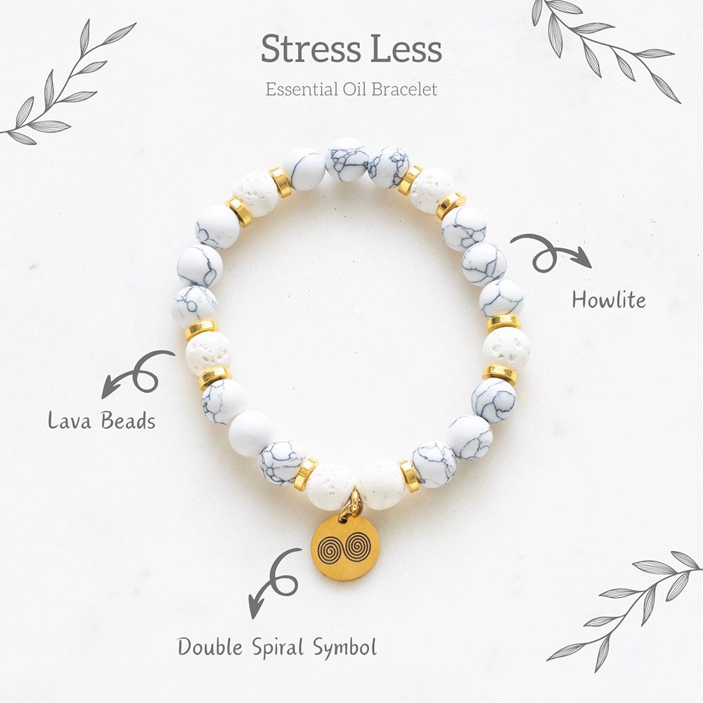 Stress Less Howlite & Lava Bead Essential Oil Bracelet Gift Set4
