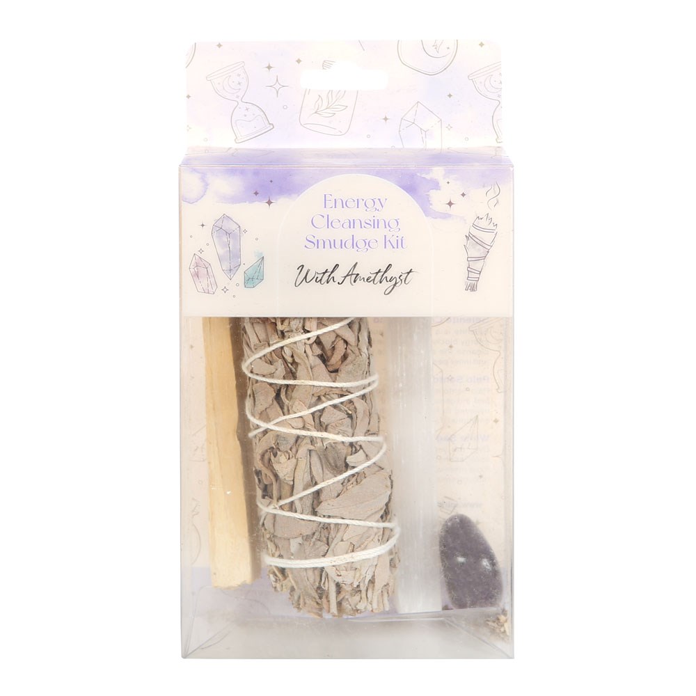 Energy Cleansing Smudge Kit with Amethyst Crystal