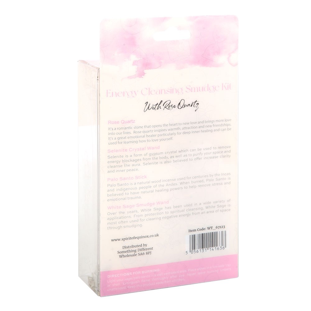 Energy Cleansing Smudge Kit with Rose Quartz Crystal3