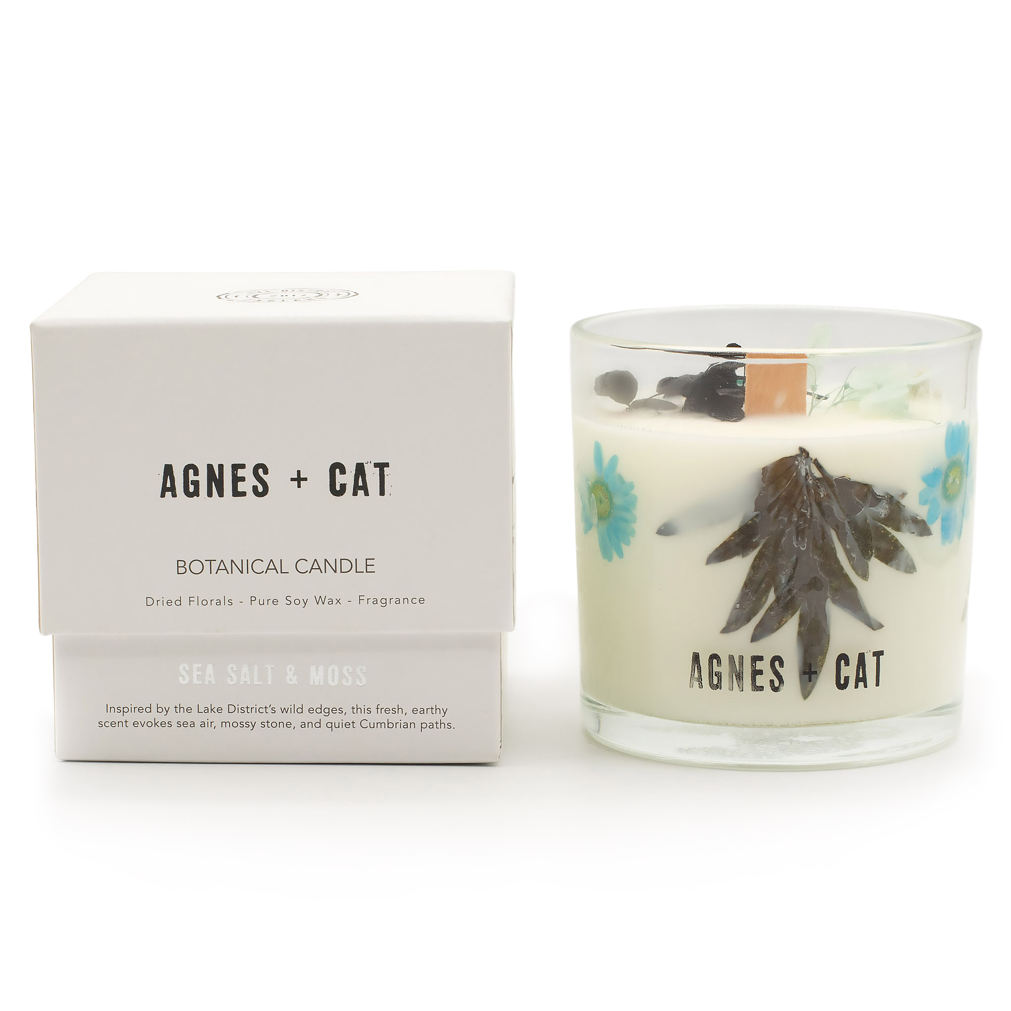 Agnes + Cat Sea Salt & Moss Botanical Soy Wax Candle (350g)